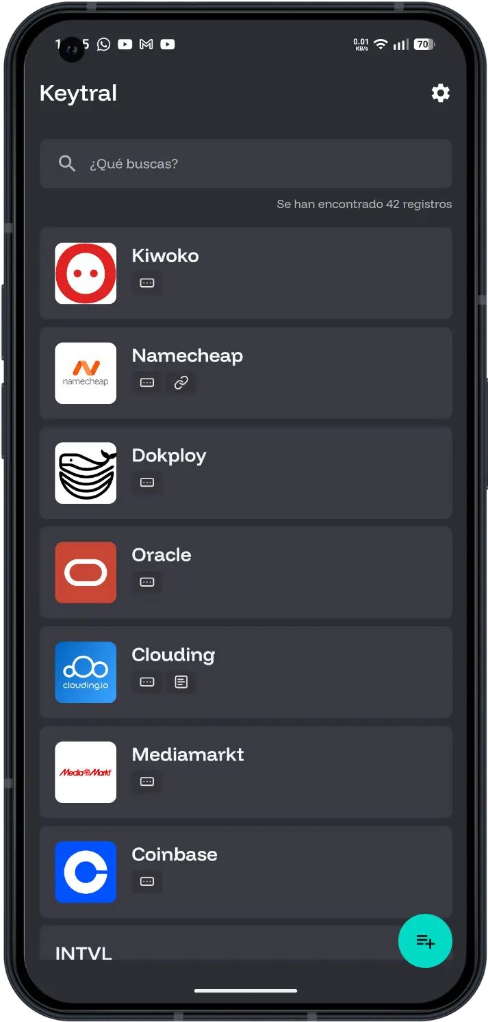 Listado de cuentas de Keytral